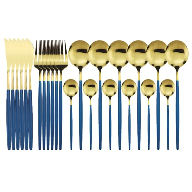 24pcs Black Gold Dinnerware Set - Image 10