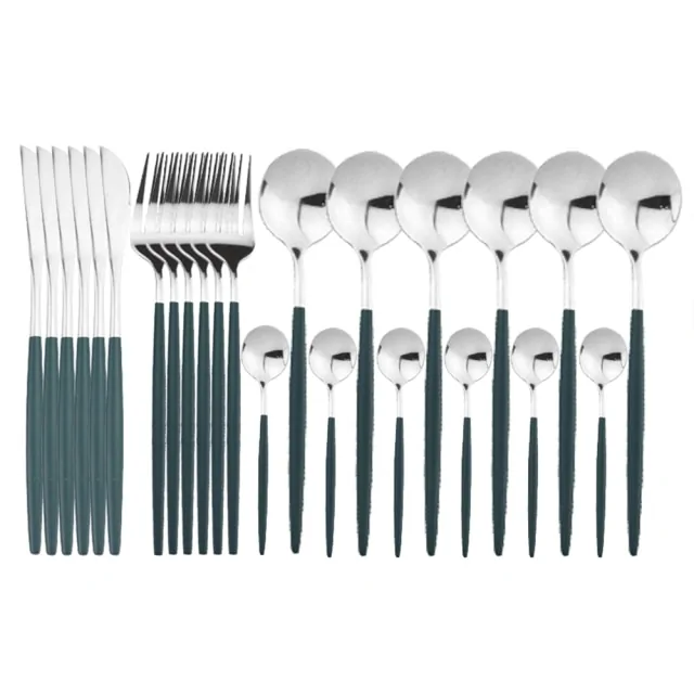 24pcs Black Gold Dinnerware Set - Image 12