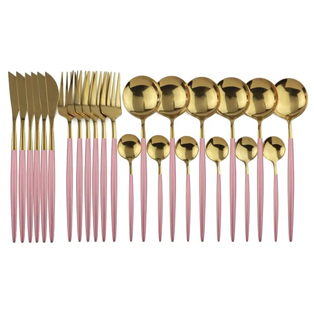 24pcs Black Gold Dinnerware Set - Image 14