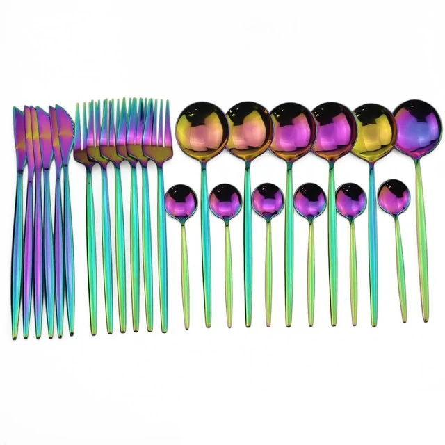 24pcs Black Gold Dinnerware Set - Image 19