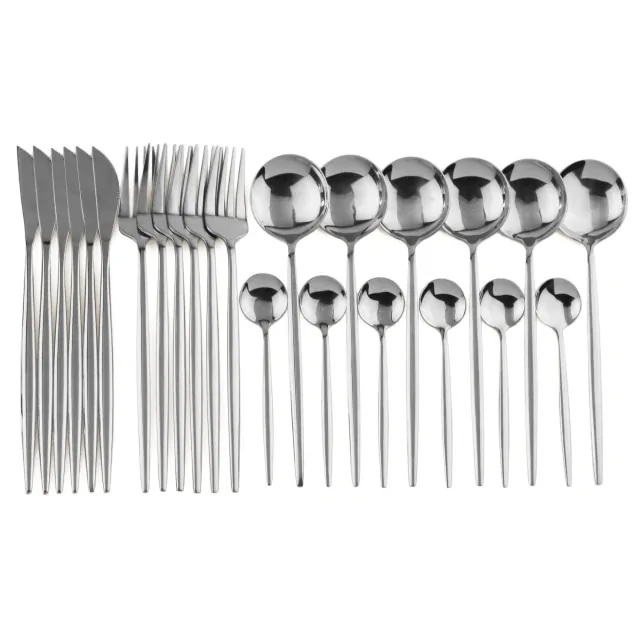 24pcs Black Gold Dinnerware Set - Image 26