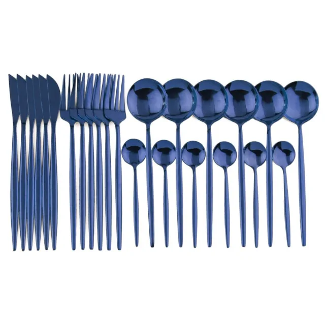 24pcs Black Gold Dinnerware Set - Image 28