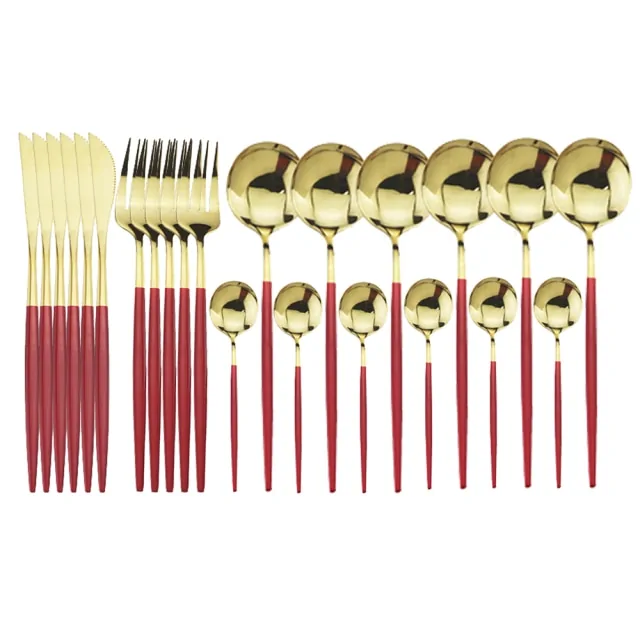 24pcs Black Gold Dinnerware Set - Image 9