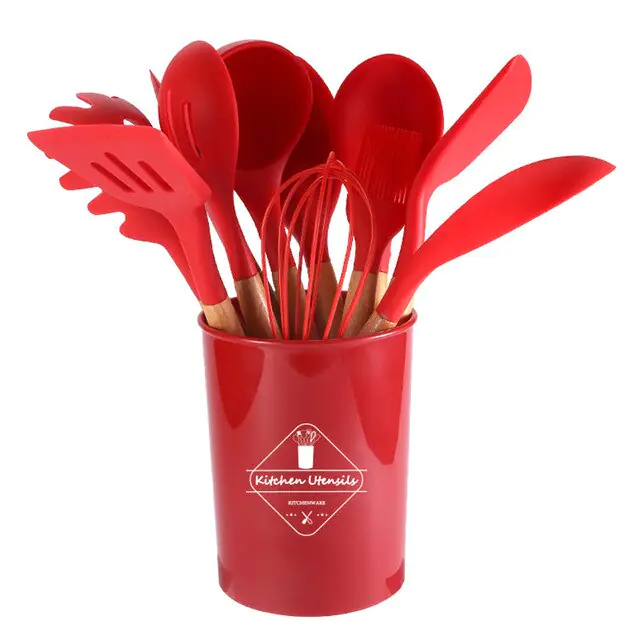 5/12pc Kitchen Utensil Set Wooden Handle - Image 10