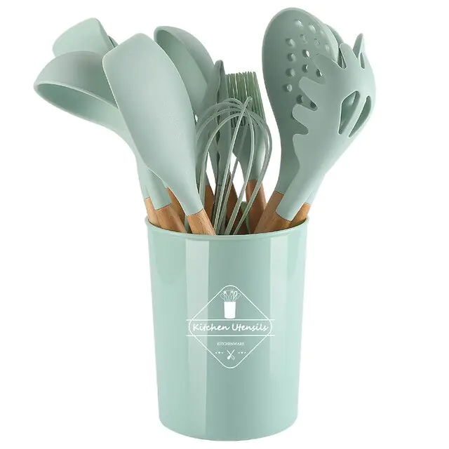 5/12pc Kitchen Utensil Set Wooden Handle - Image 15