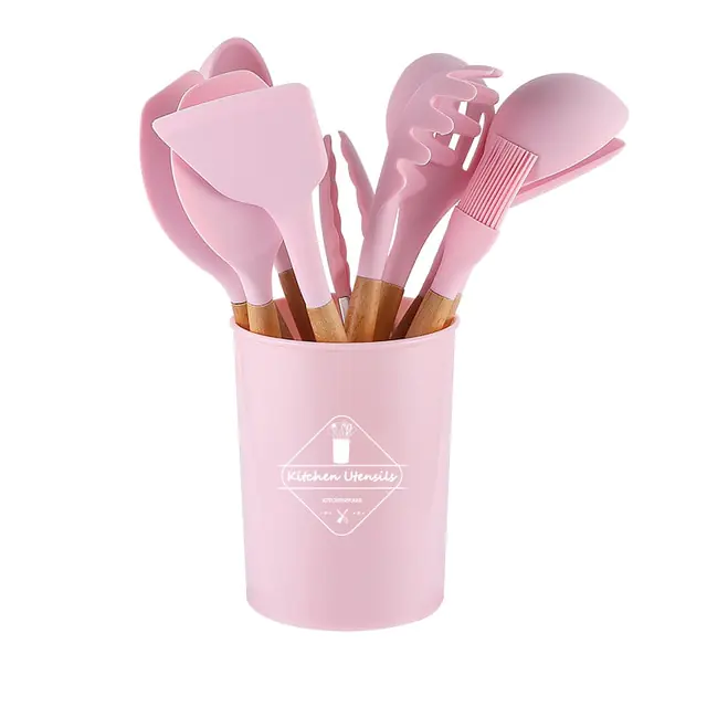 5/12pc Kitchen Utensil Set Wooden Handle - Image 9